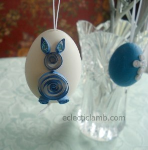 Blue Bunny Quilled Egg