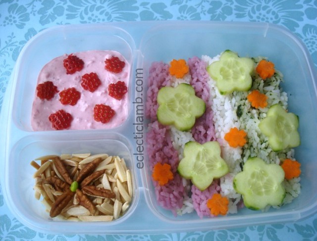 Flower with leftover rice