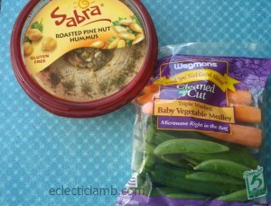 Hummus and Vegetables in Packages