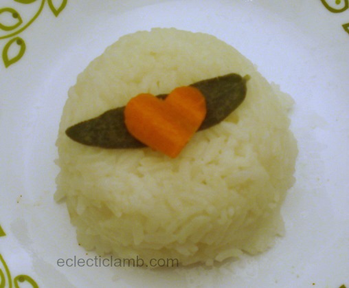 Plain Rice with Sage and Carrot Heart