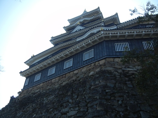 Look up at Okayama Castle