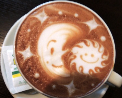 Actual Moon Sun Latte Art