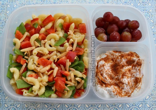 Pasta Snow pea Red Pepper lunch