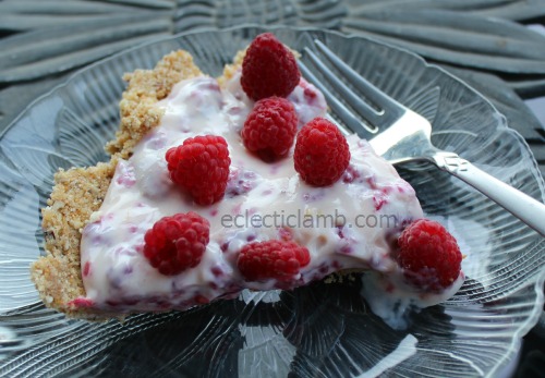 Raspberry Cream Pie Slice