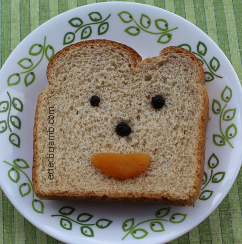 Dried Fruit Face Sandwich