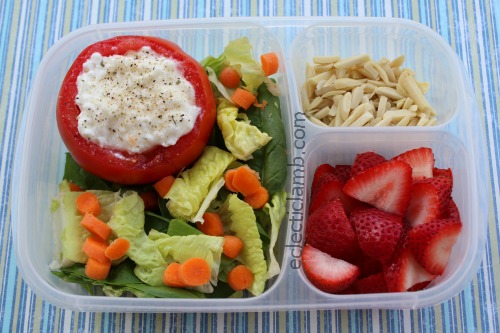 Cottage cheese tomato lunch