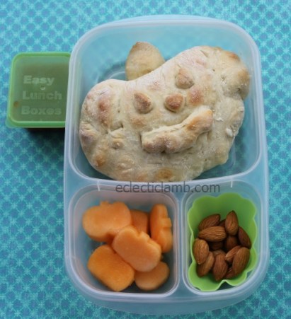 Jack-o-lantern calzone lunch