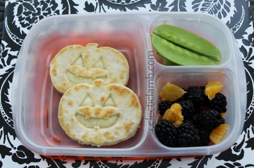 Jack-o-lantern quesadilla lunch