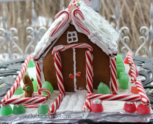 Candy Cane Theme Gingerbread House Front