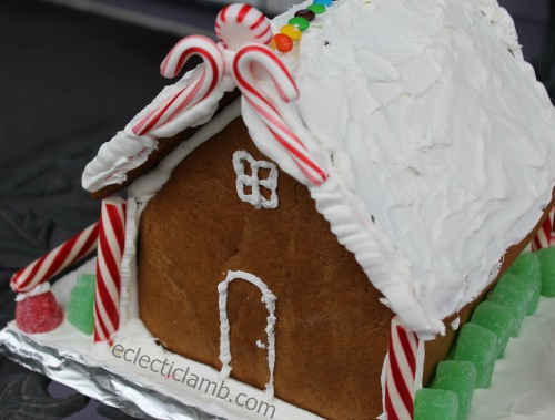 Gingerbread House Candy Cane Back