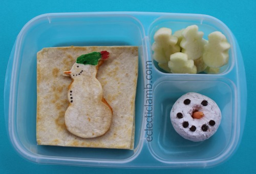 Snowman Quesadilla food for lunch