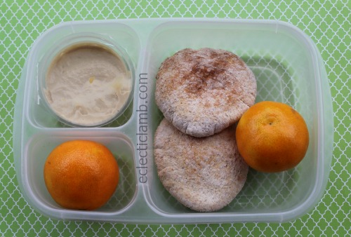 Hummus Pita Clementine Breakfast