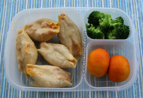 Pumpkin Stuffed Shells with Cheddar Sauce