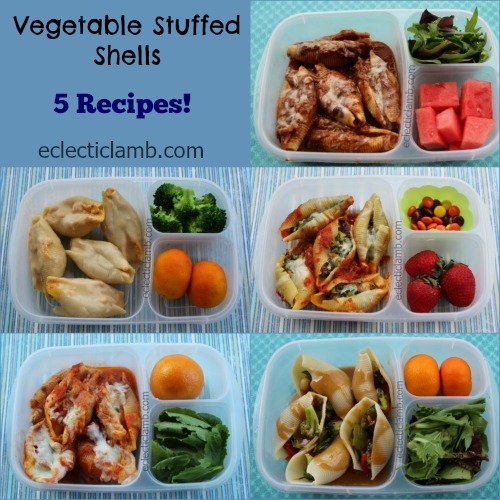 Vegetable Stuffed Shells Collage