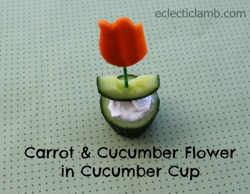 Carrot and Cucumber Flower Pin