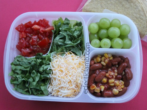 kidney bean corn tacos for lunch