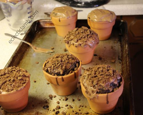 Flower Pot Cupcakes Frosted