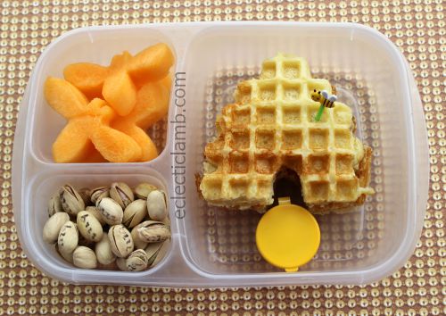 Bee Hive waffle with melon bees