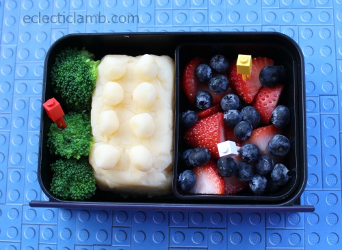 Lego Mashed Potato bento