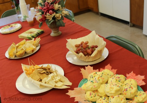 Corn Husk Program Refreshment Table