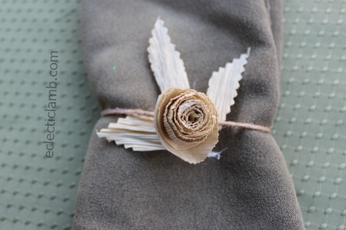 Corn Husk Rose Napkin Ring