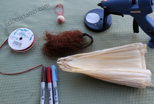 Supplies for Corn Husk Angel