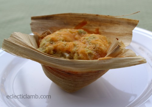 Corn muffin in corn husk liner
