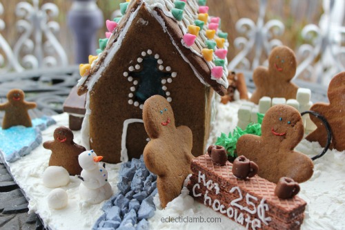 Winter Scene Gingerbread House Front