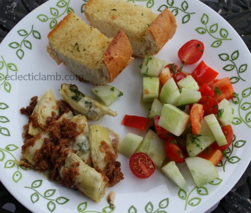Artichoke Heart dinner on plate