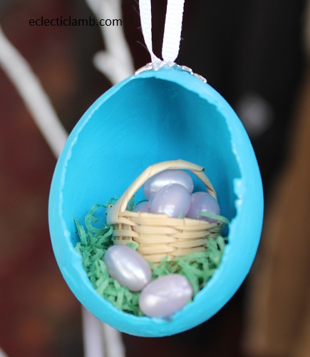 Easter basket with eggs ornament