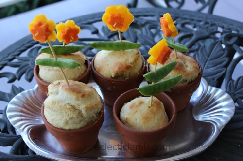 Flower Pot Bread with Vegetable Flowers