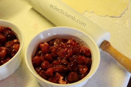 Sour Cherries in dish