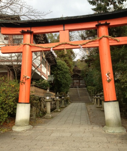 Torii near shrine Japan