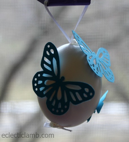 Butterfly punch decorated egg