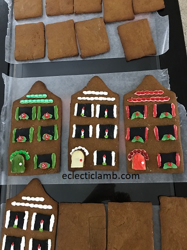 gingerbread house walls in progress