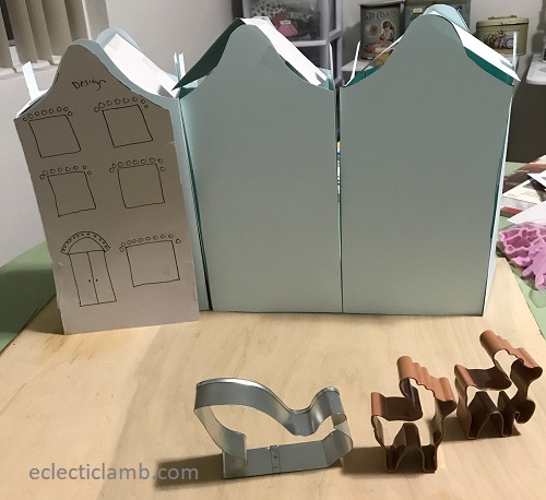 paper model gingerbread row houses