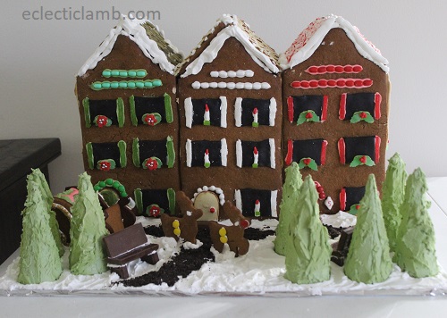 Row Houses at Christmas Gingerbread
