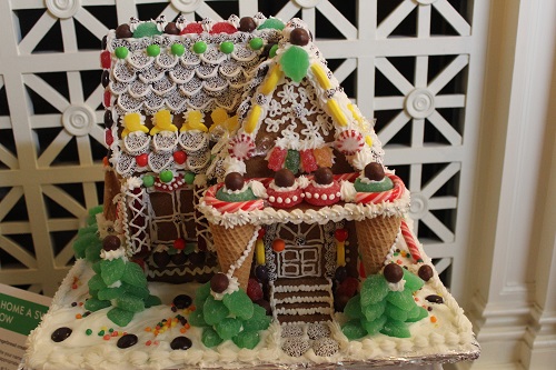 upside down ice cream cones gingerbread house
