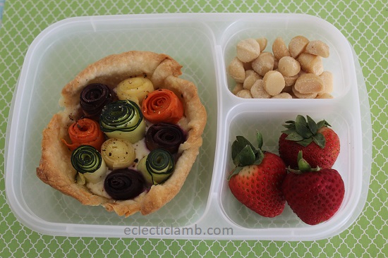 zucchini carrot rose tart lunch