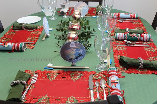 7 Continents Santa Around World Dinner Table