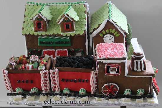 Gingerbread Train Station and Santa Train