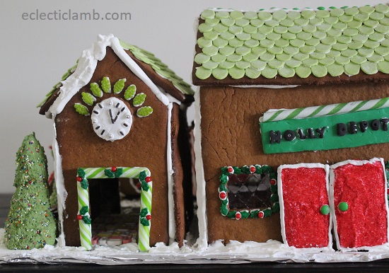 Gingerbread Train Station Back