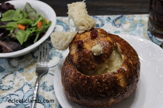 Cauliflower Soup in Bunny Bread Bowl