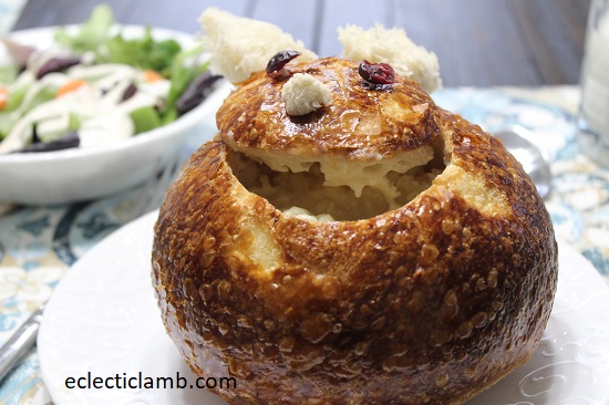 Soup in Bunny Bread Bowl Dinner - ranch