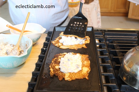 Blueberry Blintzes Ready to Roll