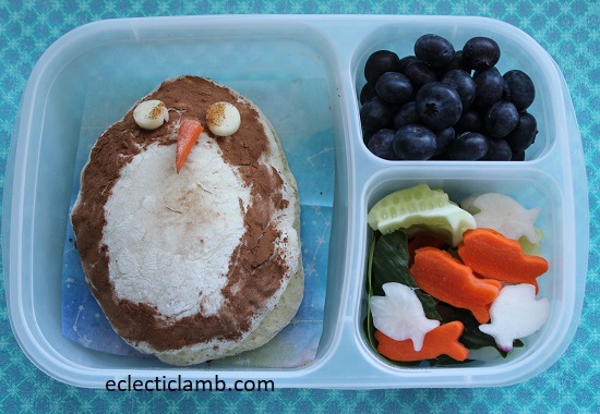 penguin bread lunch