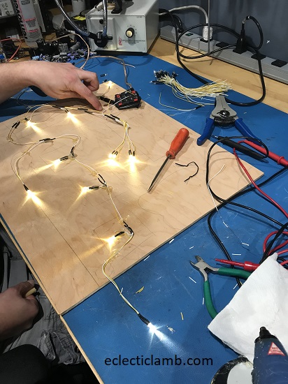 lights on gingerbread board