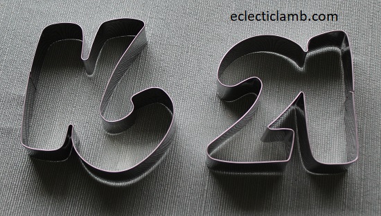 Number 16 and 21 Cookie Cutters