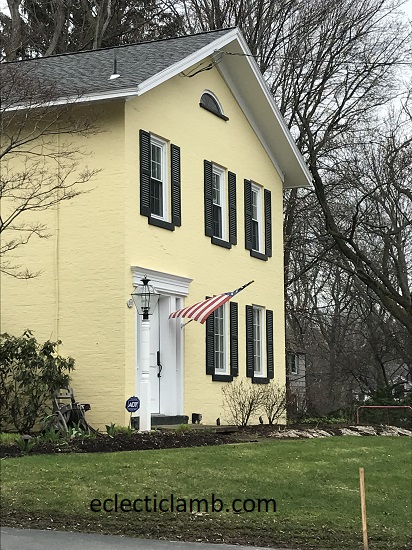 Yellow House American Flag