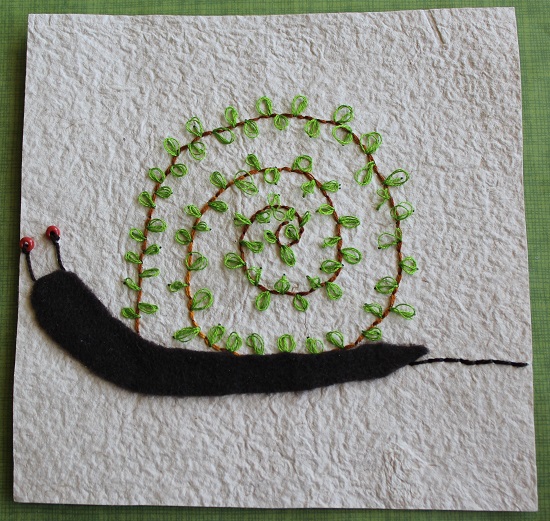 6x6 Snail Embroidery Submission